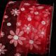 Wired Felt Flowers on Sheer 2.5 Inch 20 Yard Red