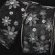 Wired Felt Flowers on Sheer 2.5 Inch 20 Yard Black