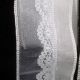 Wired Satin, Sheer, Lace 1.5 in 20 yd White