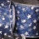 Fuzzy Wired Sheer Glitter Star 2 inch x 20 yards Navy/silver