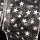 Fuzzy Wired Sheer Glitter Star 6 inch x 20 yards Black
