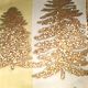 Wired Fabric Trees on Two Tone 1.5 inch x 27 yards Ivory