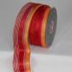 Wired Semi Sheer April 1.5 inch by 27 yards Red/Organge