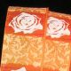 Wired Taffeta Rose Print 1.5 inch 27 yards Orange
