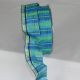 Wired Semi Sheer Plaid & Stripe 1.5 inch by 27 yards Blue
