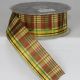 Wired Semi Sheer Plaid & Stripe 1.5 inch by 27 yards Brown/Yellow