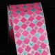 Wired Harlequin Ribbon 4 inch 20 yards Pink
