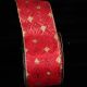 Wired Earl Ribbon 3 inch 20 yards Red