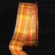 Wired Canterbury Plaid Ribbon 1.5 inch 27 yards Orange