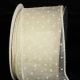 Wire Edge Flock Pois 2.5 inch 20 yards Ivory