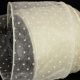 Wire Edge Flock Pois 4 inch 20 yards Ivory