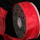Wire Edge Flock Pois 1.5 inch 20 yards Red