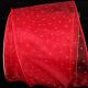 Wire Edge Flock Pois 4 inch 20 yards Red