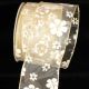 Wire Edge Flower Print Magnolia 2.5 inch 20 yards Ivory