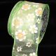 Wire Edge Flower Print Magnolia 2.5 inch 20 yards Green