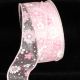 Wire Edge Flower Print Gerbera 1.5 inch 20 yards Light Pink