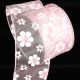 Wire Edge Flower Print Magnolia 2.5 inch 20 yards Light Pink