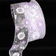 Wire Edge Flower Print Gerbera 1.5 inch 20 yards Lavender