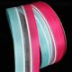 Wired Satin Sheer Satin 1.5 inch 20 yards Turquoise/Pink
