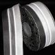 Wired Satin Sheer Satin 1.5 inch 20 yards Grey/Black