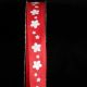 Wire Edge Foil Flowers 5/8 inch 20 yards Red