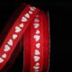 Wire Edge Foil Hearts 1.5 inch 20 yards White on Red