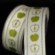 Wire Edge Apple 1.5 inch 27 yards Ivory/Green