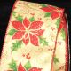 Wired Holiday Poinsettia 2.5 inch 20 yards Gold