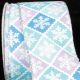 Wired Diagonal Snowflakes 2.5 inch 20 yards Blue/Lavender