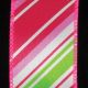 Wired Diagonal Stripe Ribbon 1.5 inch 20 yards Pink