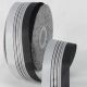 Center Wire Spring Stripe Ribbon 1.5 inch 20 yards Grey/Black