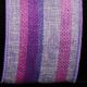 Wired Colorful Burlap Stripes Ribbon 2.5 inch 20 yards Purple