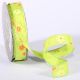 Wired Spring Flowers Ribbon 7/8 inch 20 yards Green