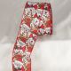 Wired Print Funny Santas 2.5 inch by 20 yards Red Ribbon