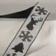 Wired Snowflake Stag 2.5 inch by 20 yards Black Ribbon