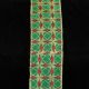 Gold Wired Velvet Print Cerchio 2.5 inch by 20 yards Green Ribbon