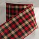 Wired Woven Fabric Plaid 5 inch by 20 yards Red Black Ivory Ribbon