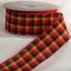 Wired Woven Fabric Plaid 2.5 inch by 20 yards Yellow Red Black Ribbon