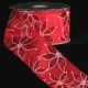 Wired Modern Poinsettia 2.5 inch by 20 yards Red Ribbon