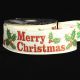 Wired Merry Christmas Print 2.5 inch by 20 yards Ivory Ribbon