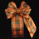 Wired Woven Holiday Plaid 1.5 inch by 27 yards Gold Orange Ribbon