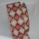 Wired Diamond Snowflakes Ribbon 2.5 inch by 20 yards Tan Red