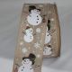 Wired Snowman Ribbon 2.5 inch by 20 yards Natural