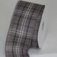 Wired Plaid Ribbon 2.5 inch by 20 yards Gray