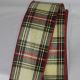 Wired Plaid Ribbon 2.5 inch by 20 yards Tan Burgundy Green