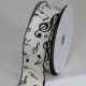 Wired Music Notes Ribbon 2 inch by 20 yards Ivory
