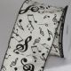 Wired Music Notes Ribbon 4 inch by 20 yards Ivory
