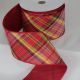 Wired Elegant Couture Plaid Ribbon 3 inch by 10 yards Red Yellow
