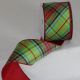 Wired Elegant Couture Plaid Ribbon 3 inch by 10 yards Green Red