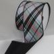 Wired Elegant Couture Plaid Ribbon 3 inch by 10 yards White Black